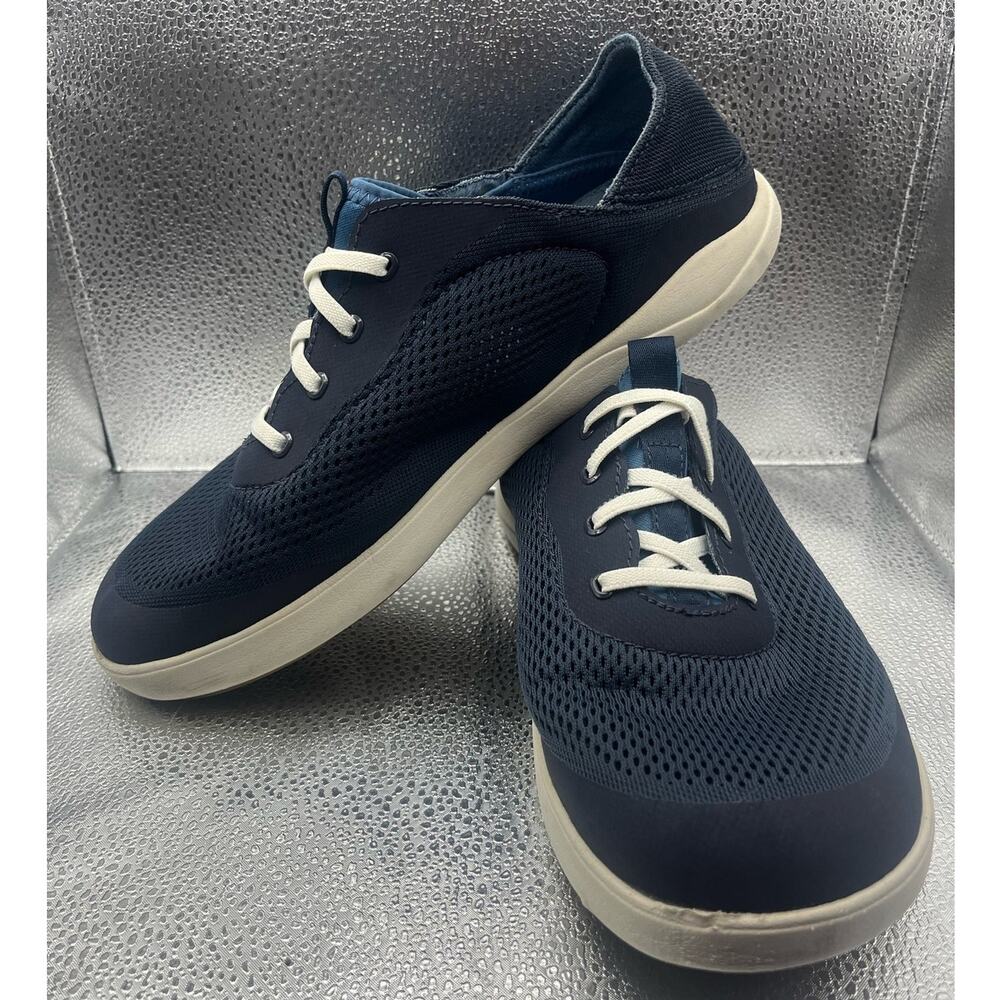 Olukai Mens Moku Pae Lace Up Shoes Trench Blue/Off White Size 10.5 USED
